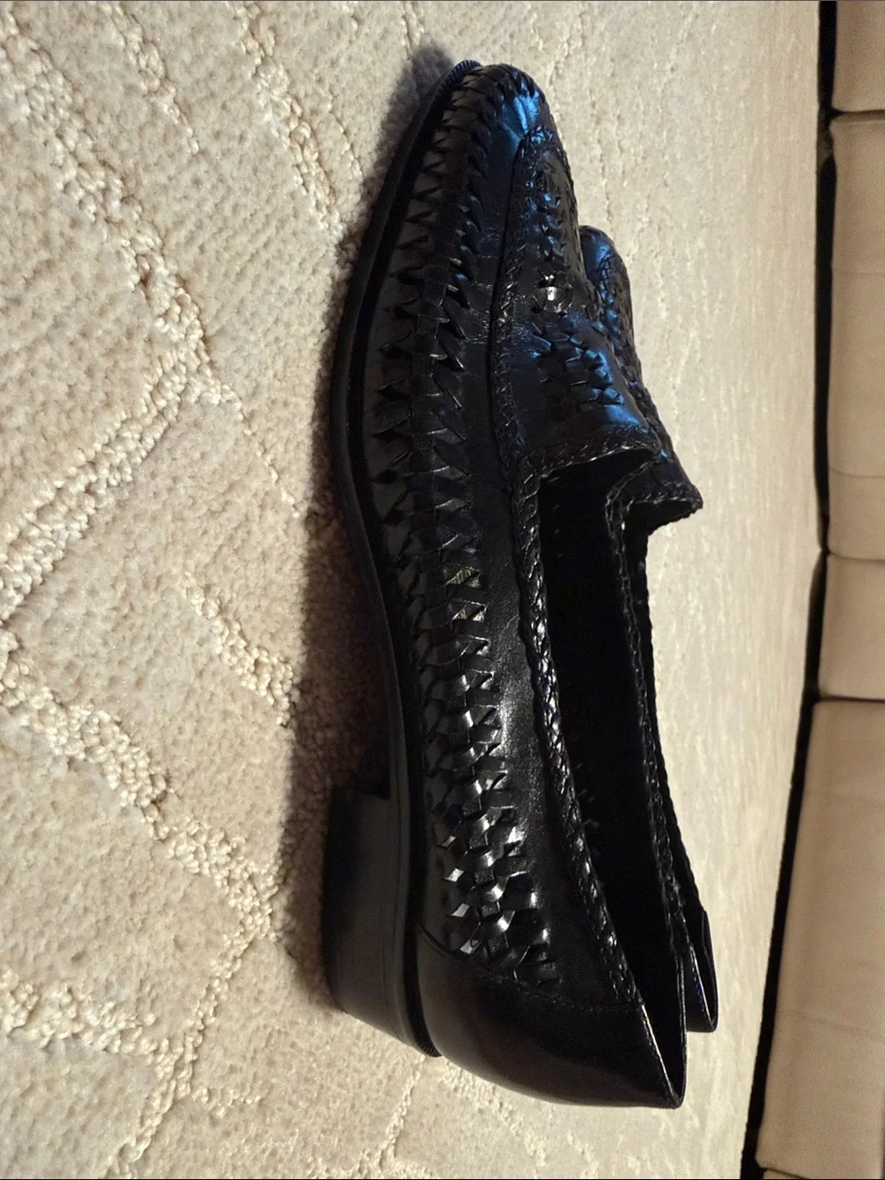 Ipanema Black Woven Leather Flats